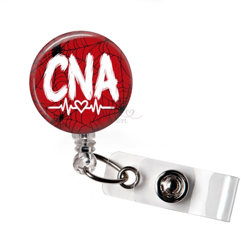 CNA Badge Reel Certified Nursing Assistant Halloween Spider Web ID Holder Gift
